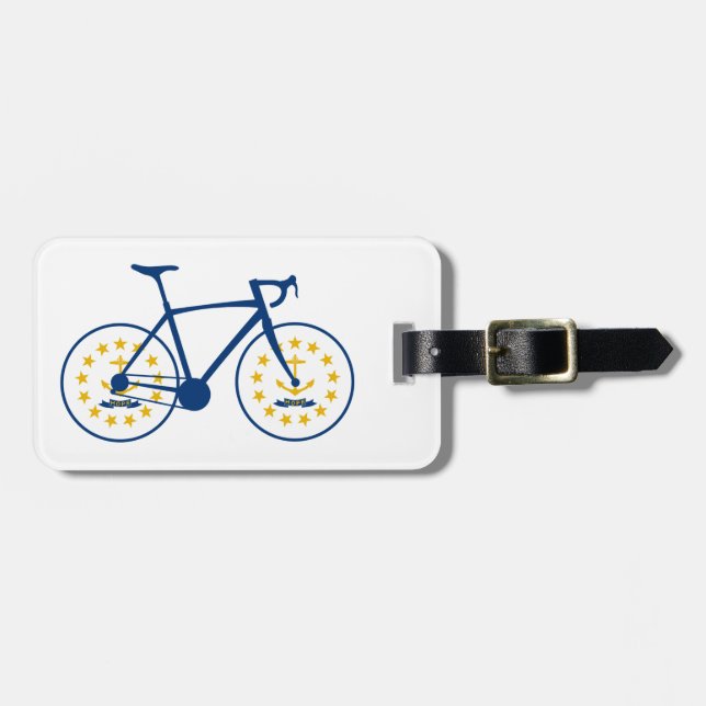 Etiqueta De Bagagem Rhode Island Flag Cycling (Frente Horizontal)