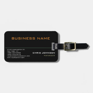 Etiqueta De Bagagem Rich Black Profissional Moderno
