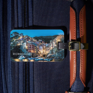 Etiqueta De Bagagem Riomaggiore Cinque Terre La Spezia Itália Panorama