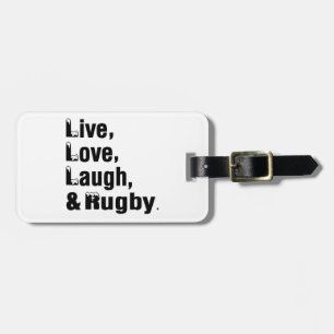 Etiqueta De Bagagem Riso e rugby vivos do amor