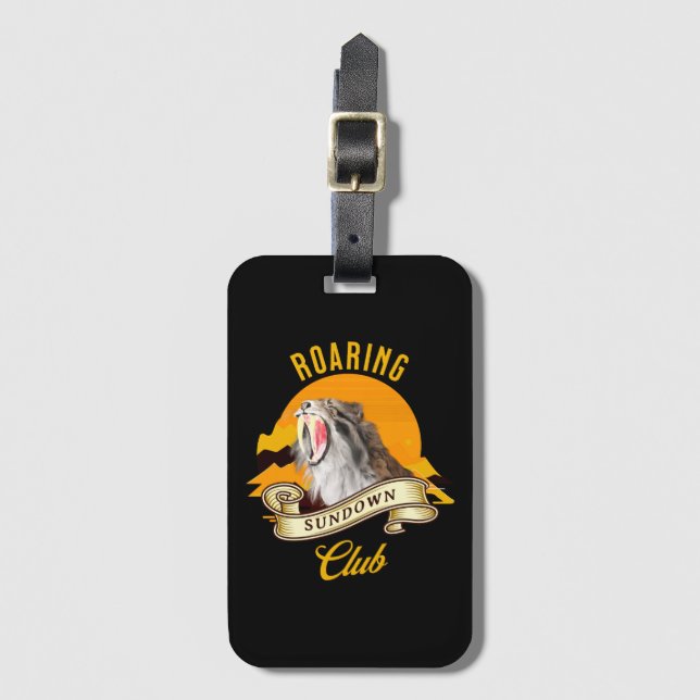 Etiqueta De Bagagem Roaring Sundown Club Sabertooth Tiger (Frente Vertical)