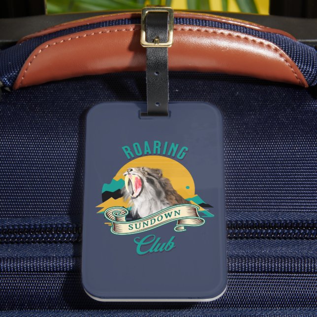 Etiqueta De Bagagem Roaring Sundown Club Sabertooth Tiger (Frente Insitu 2)