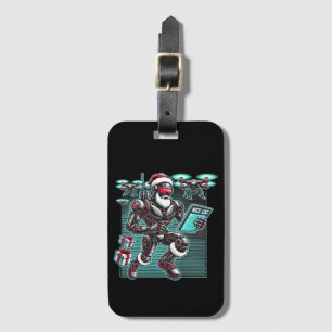 Etiqueta De Bagagem Robô de Papais noeis com Força AI com Drones e L d