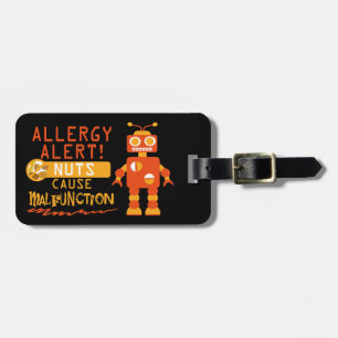 Etiqueta De Bagagem Robô personalizado amendoim do alerta da alergia