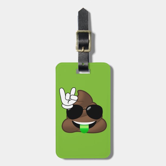 Etiqueta De Bagagem Rocha no tombadilho de Emoji (Frente Vertical)