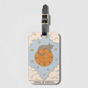 Etiqueta De Bagagem Roda do cartão de tarot da Fortune Arcana moderna