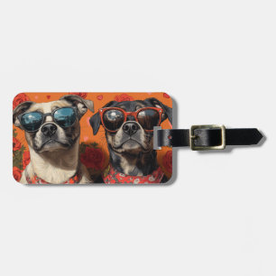 Etiqueta De Bagagem Rosa Anatólia Shepherd Heart Dia de os namorados