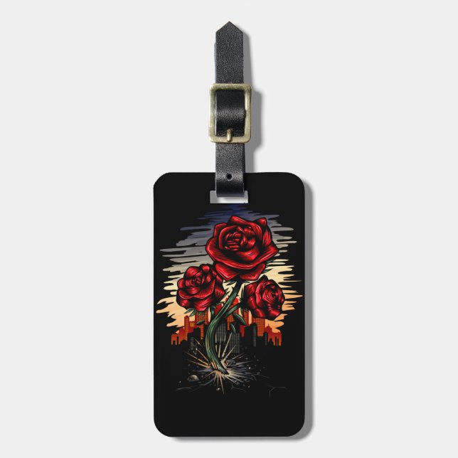 Etiqueta De Bagagem Rosa ascensão (Frente Vertical)
