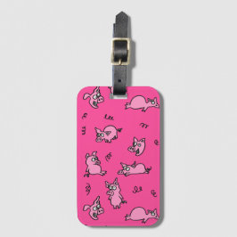 Etiqueta de Bagagem Rosa de Porco Engraçado