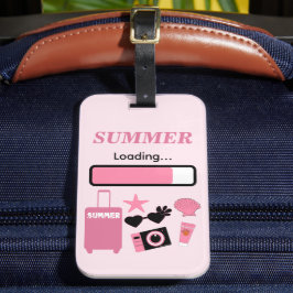 Etiqueta de Bagagem Rosa de Verão