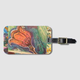 Etiqueta De Bagagem Rosa de vidro.