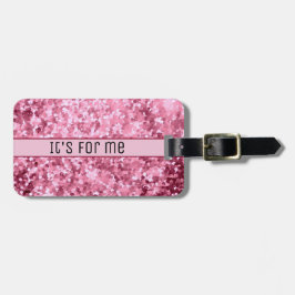 Etiqueta De Bagagem Rosa dourado brilhante engraçado