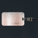 Etiqueta De Bagagem Rosa Dourado - Monograma de prata rosa-claro<br><div class="desc">Rosa Dourado - Folha cor-de-rosa e folha de folhas esmeriladas Metálicas Brilhante Brilhante Nome do Monograma e Marca Inicial ou Bagagem. Isto faz o doce e perfeito aniversário de 16 anos, casamento, chá de panela, aniversário, chá de fraldas ou festa de solteira presente para alguém que ama luxo de luxo...</div>