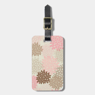 Etiqueta De Bagagem Rosa e teste padrão da mãe de Brown