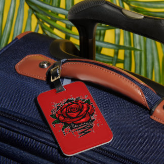 Etiqueta De Bagagem Rosa Grafite Vermelha Arte Urbana Grunge Negrito