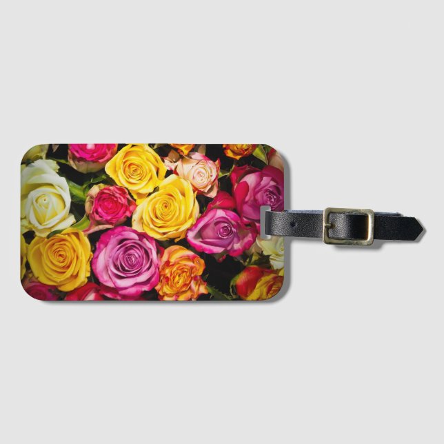 Etiqueta De Bagagem Rosa Mix (Frente Horizontal)