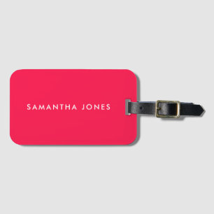 Etiqueta De Bagagem Rosa Neon Fluorescente Brilhante Minimalista Moder