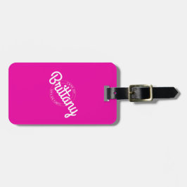 Etiqueta De Bagagem Rosa Quente Retro Boneca Vamos Fazer uma Festa!