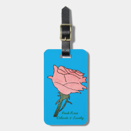 Etiqueta De Bagagem Rosa Rosa- Delicada e Adorável