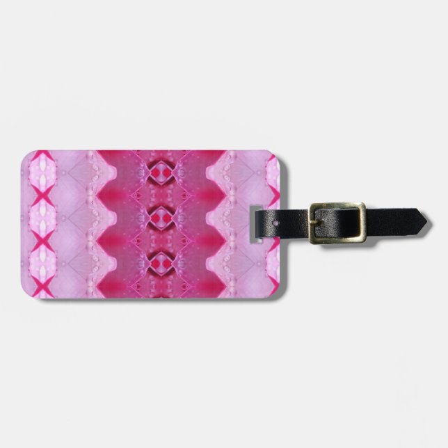 Etiqueta De Bagagem Rosa Rosa Rosa Rosa Rosa Ikat 3 (Frente Horizontal)