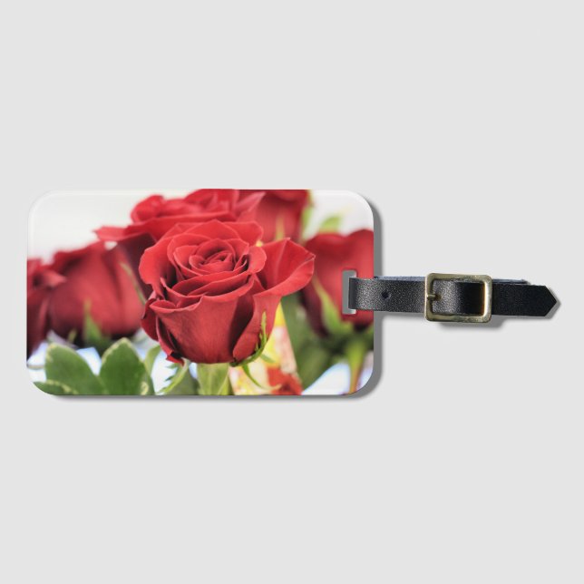 Etiqueta De Bagagem Rosa vermelha (Frente Horizontal)
