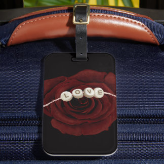 Etiqueta De Bagagem Rosa vermelha