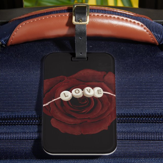 Etiqueta De Bagagem Rosa vermelha (Frente Insitu 2)