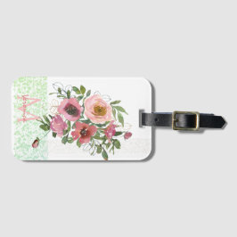 Etiqueta De Bagagem Rosas brancas rosa