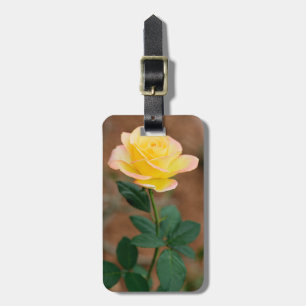 Etiqueta De Bagagem Rosas de Flores Florais de Rosa Amarelo