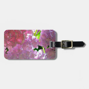 Etiqueta De Bagagem Rosas de hidrangeas cor-de-rosa Elegante