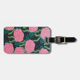 Etiqueta De Bagagem Rosas de Lixo Rosa