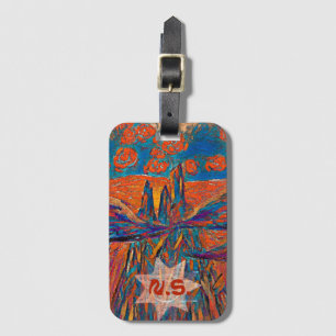 Etiqueta De Bagagem Rosas expressivos no céu