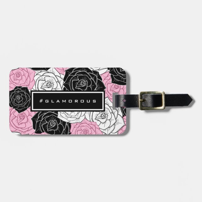 Etiqueta De Bagagem Rosas modernos (Frente Horizontal)