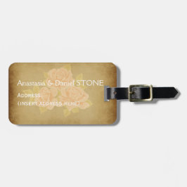 Etiqueta De Bagagem Rosas românticas, cor-de-rosa,