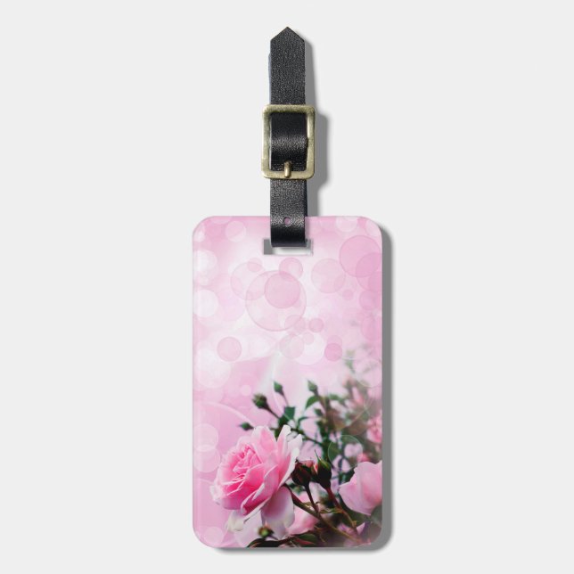 Etiqueta De Bagagem Rosas Rosa (Frente Vertical)