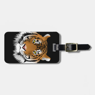 Etiqueta De Bagagem Rosto de Tigre Animado