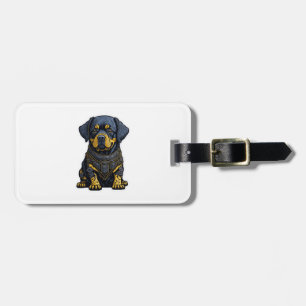 Etiqueta De Bagagem Rottweiler em forma de armadura