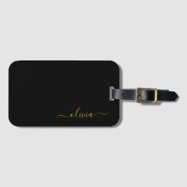 Etiqueta De Bagagem Rótulo de bagagem com nome monograma em letra curs