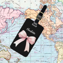 Rótulo de nome de arco rosa preto