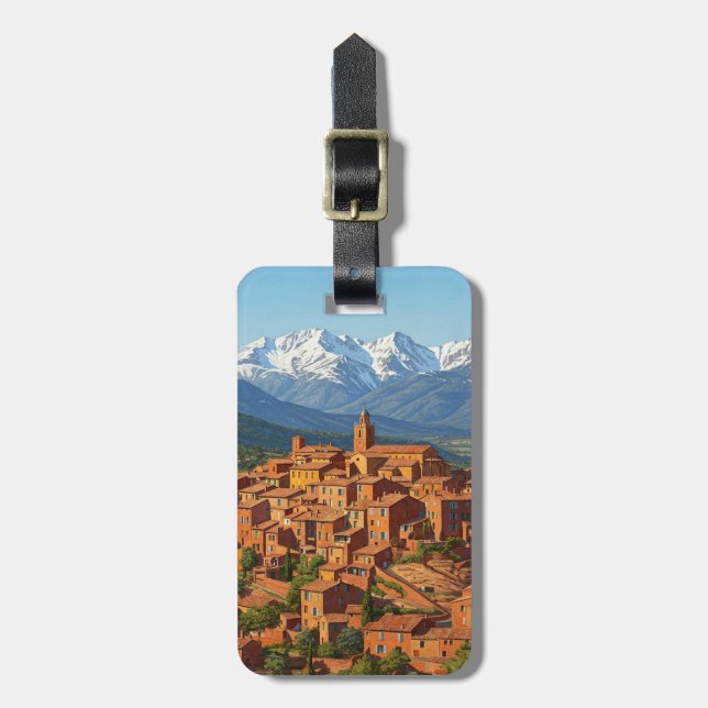 Etiqueta De Bagagem Roussillon France Viagem (Frente Vertical)