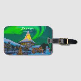 Etiqueta De Bagagem Rovaniemi, Finlândia - Magia Aurora