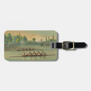 Etiqueta De Bagagem Rowers de Vintage Race de Barcos Ratas