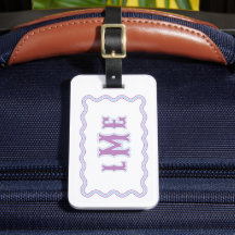 Roxo e Azul Personalizado com Recorte de Monograma