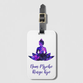 Etiqueta De Bagagem Roxo Espiritual Lotus Yoga Nam Myoho Renge Kyo