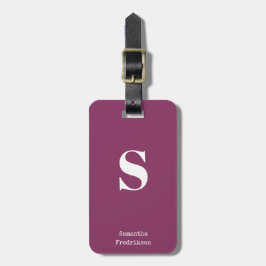 Etiqueta De Bagagem Roxo Plum Berry Monogramas Nome Typinteiro
