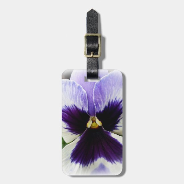 Etiqueta De Bagagem roxo profundo em branco (Frente Vertical)