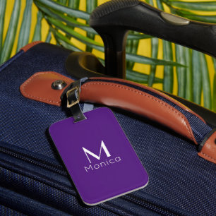 Etiqueta De Bagagem Roxo real - personalizado