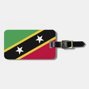 Etiqueta De Bagagem Rua. Bandeira de Kitts e Nevis