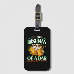Etiqueta De Bagagem Rua de cerveja Bebendo irlandesa. Dia de Patrick