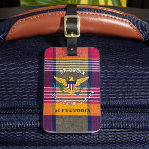 Etiqueta De Bagagem RUA de Sinalizador das Ilhas Virgens dos EUA. Croi